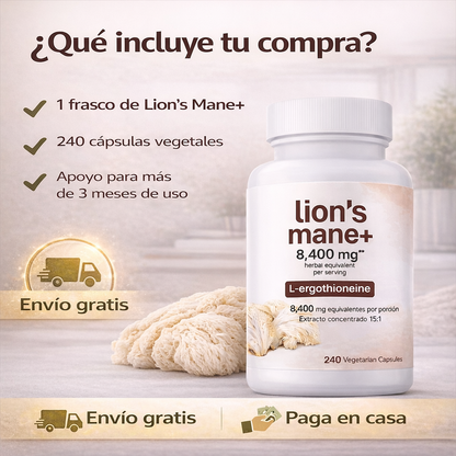 Lions Mane+ - Apoyo diario para una mente más clara y enfocada