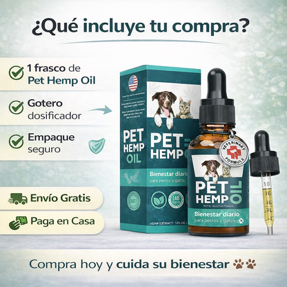 Pets Hemp Oil - Bienestar diario para tu mascota, de forma natural 🐾