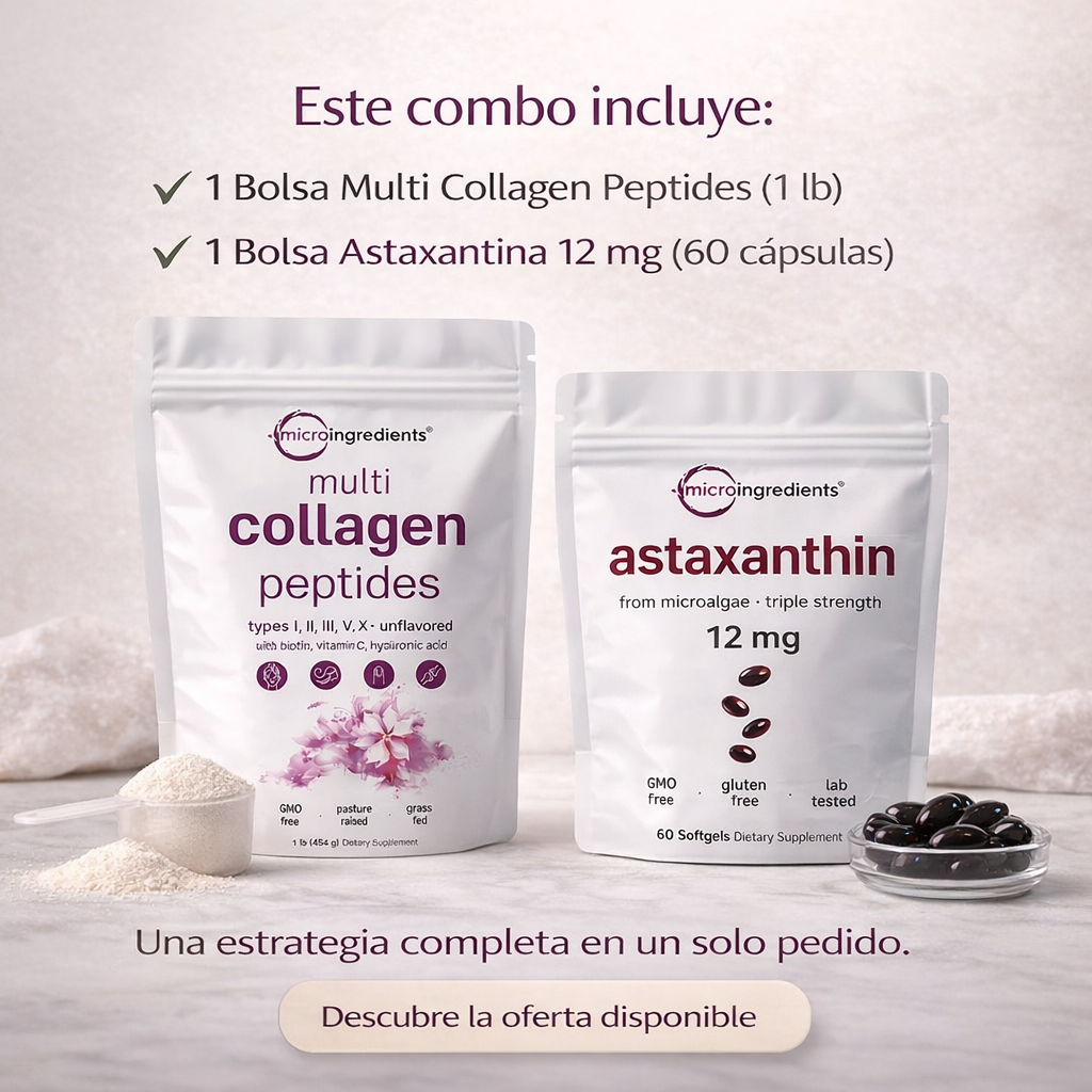 Rutina estructurada de colágeno multi-tipo + antioxidante avanzado