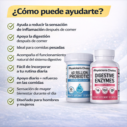 Physician Choise - Apoyo diario para una digestión más ligera y cómoda