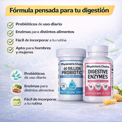 Physician Choise - Apoyo diario para una digestión más ligera y cómoda
