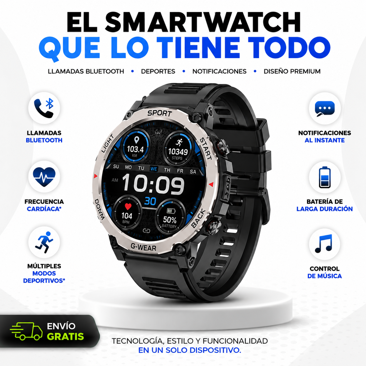 Smartwatch GT6 Pro | Llamadas Bluetooth, Monitoreo Deportivo y Estilo Inteligente en tu Muñeca