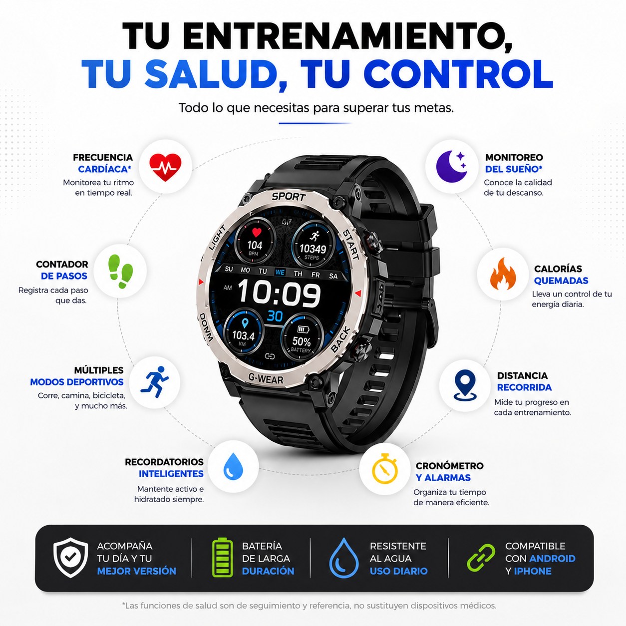 Smartwatch GT6 Pro | Llamadas Bluetooth, Monitoreo Deportivo y Estilo Inteligente en tu Muñeca