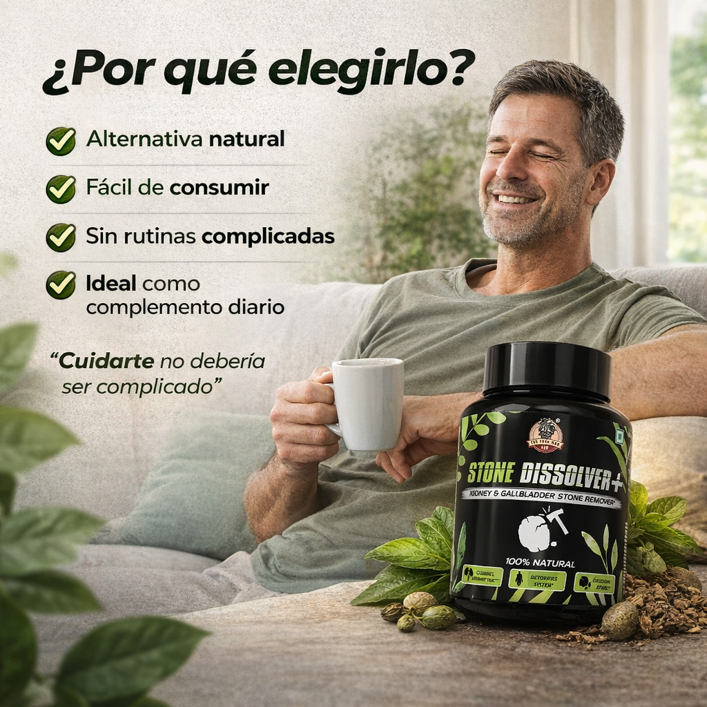 StoneDissolver™ Apoya tu bienestar renal de forma natural y sin complicaciones