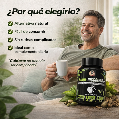 StoneDissolver™ Apoya tu bienestar renal de forma natural y sin complicaciones
