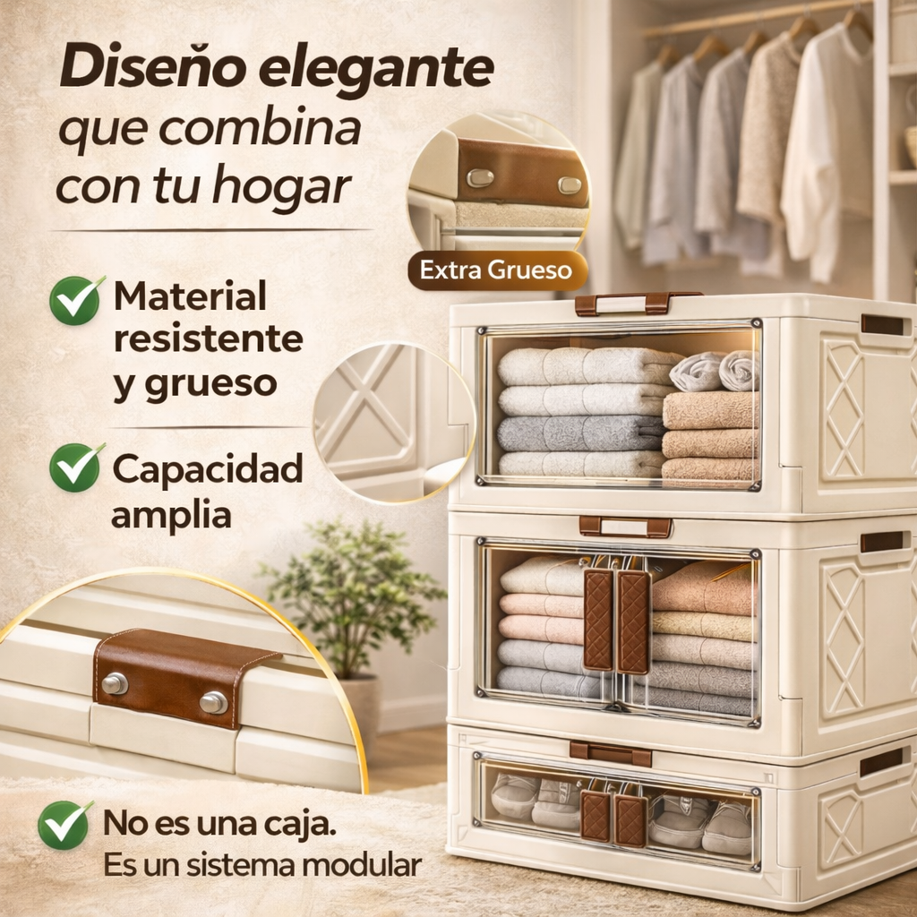 BoxyFlex™ Sistema Modular de Almacenamiento Plegable con Doble Apertura