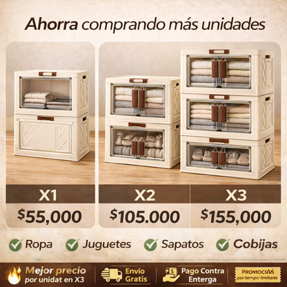 BoxyFlex™ Sistema Modular de Almacenamiento Plegable con Doble Apertura