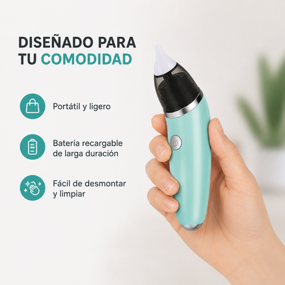 Aspirador Nasal Eléctrico para Bebés - Despeja la nariz de tu bebé de forma práctica, cómoda y delicada