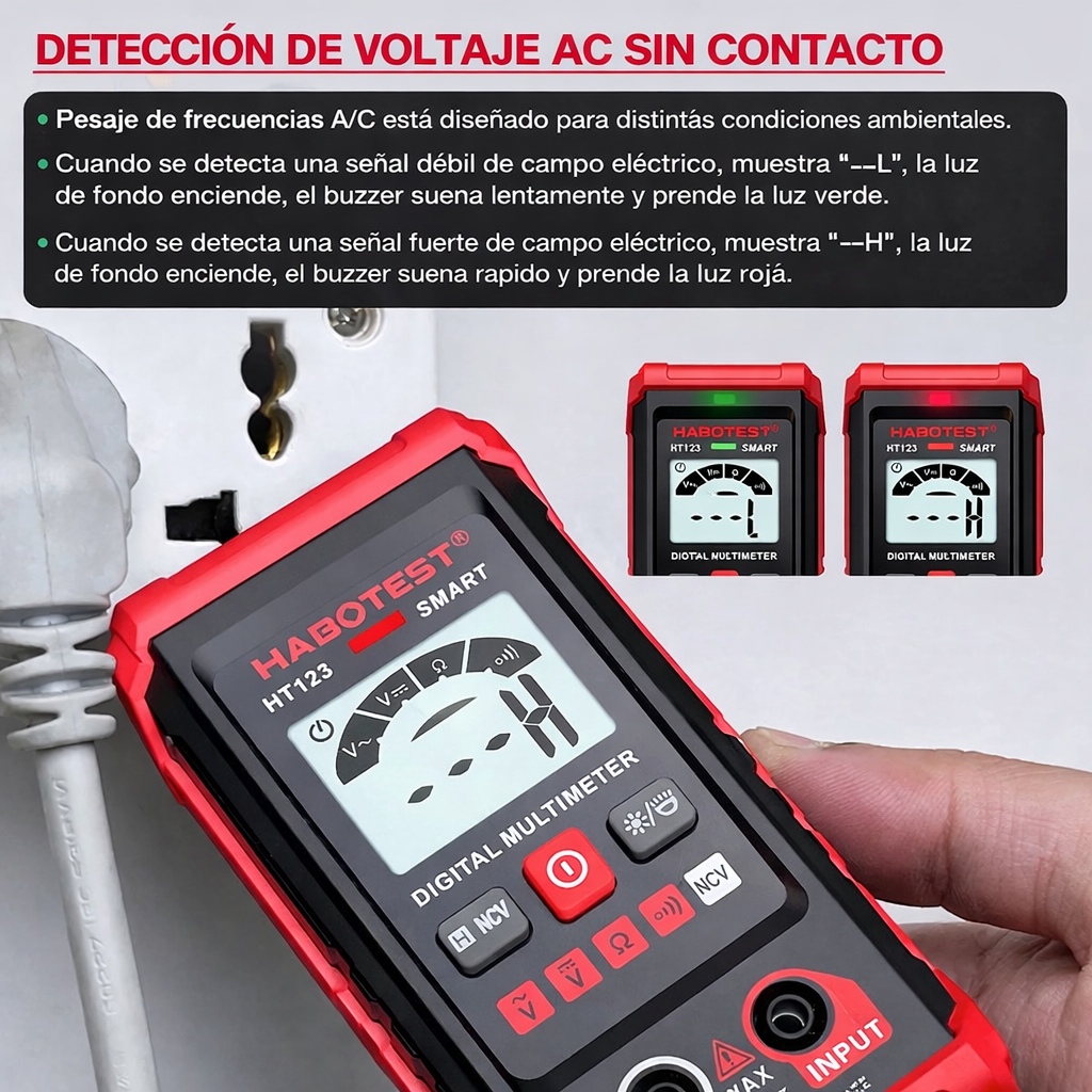 Multímetro Digital Smart - Confirma en segundos si hay corriente, sin adivinar
