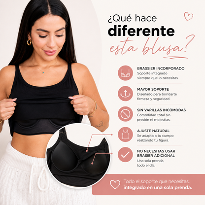 Blusa Sujetador 2 en 1 - La blusa que reemplaza tu brasier y te acompaña todo el día.