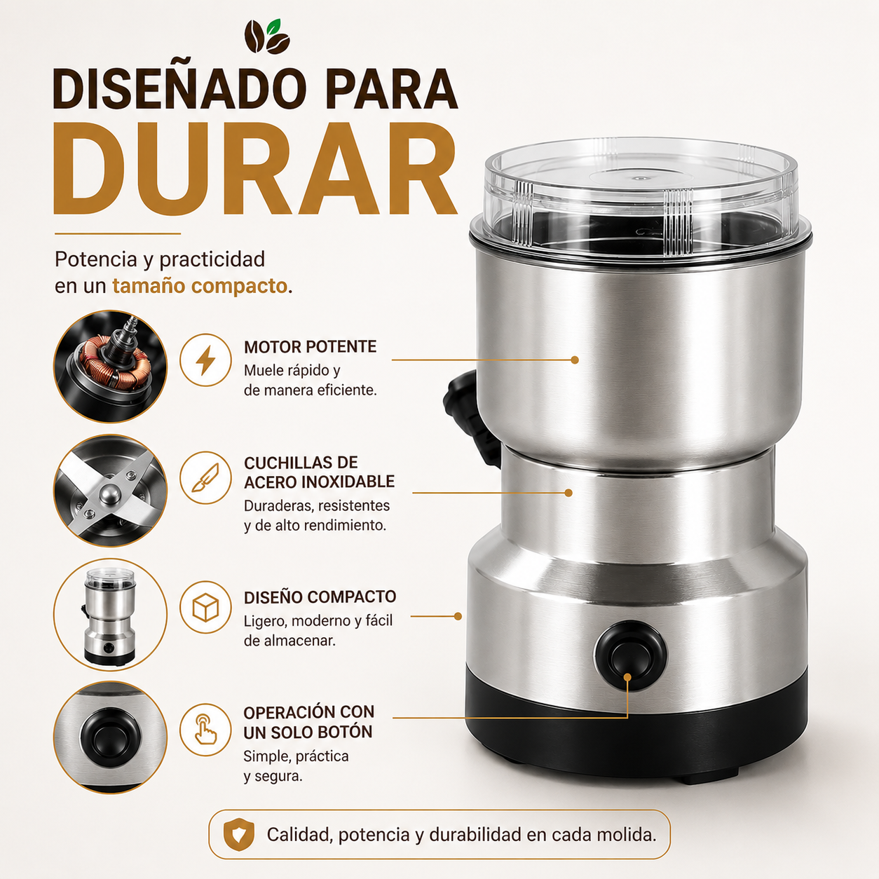 PureGrind™ – Café recién molido, perfectamente molido | Muele tus alimentos favoritos en segundos