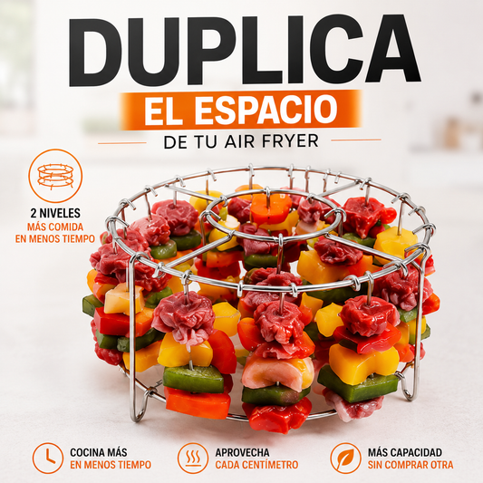 Parrilla para Air Fryer - Duplica la capacidad de tu Air Fryer y cocina más comida en menos tiempo