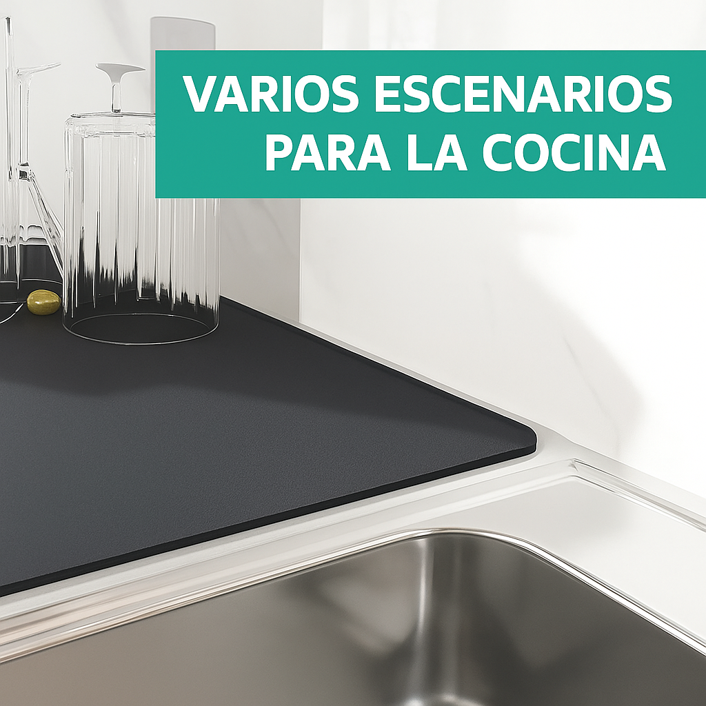 DryMat™ Tapete de Secado Rápido para Cocina – Absorbe Gotas y Mantiene tus Superficies Secas