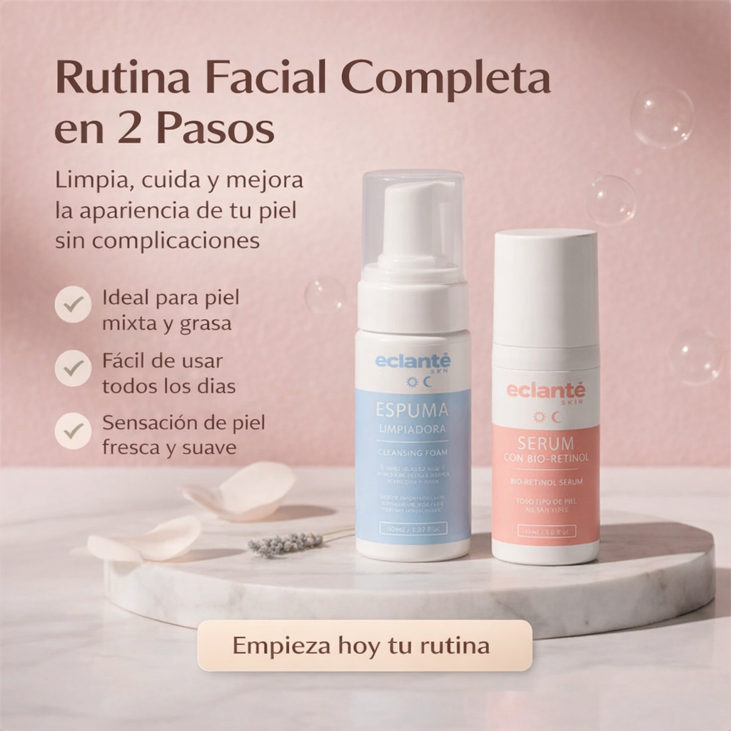 Kit Piel Limpia & Renovada – Retinol + Espuma Limpiadora Ácido Salicílico.