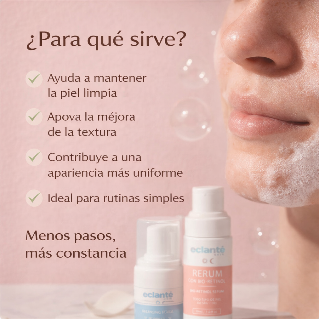 Kit Piel Limpia & Renovada – Retinol + Espuma Limpiadora Ácido Salicílico.