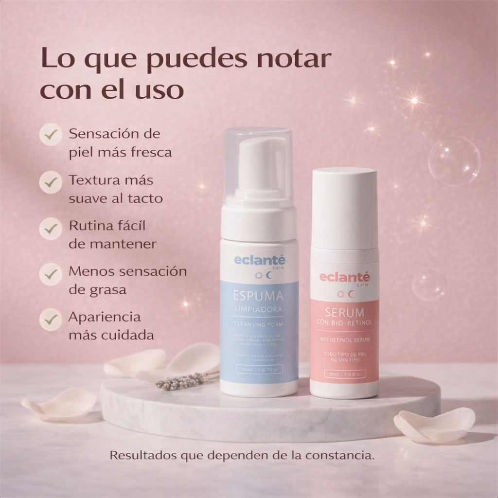 Kit Piel Limpia & Renovada – Retinol + Espuma Limpiadora Ácido Salicílico.