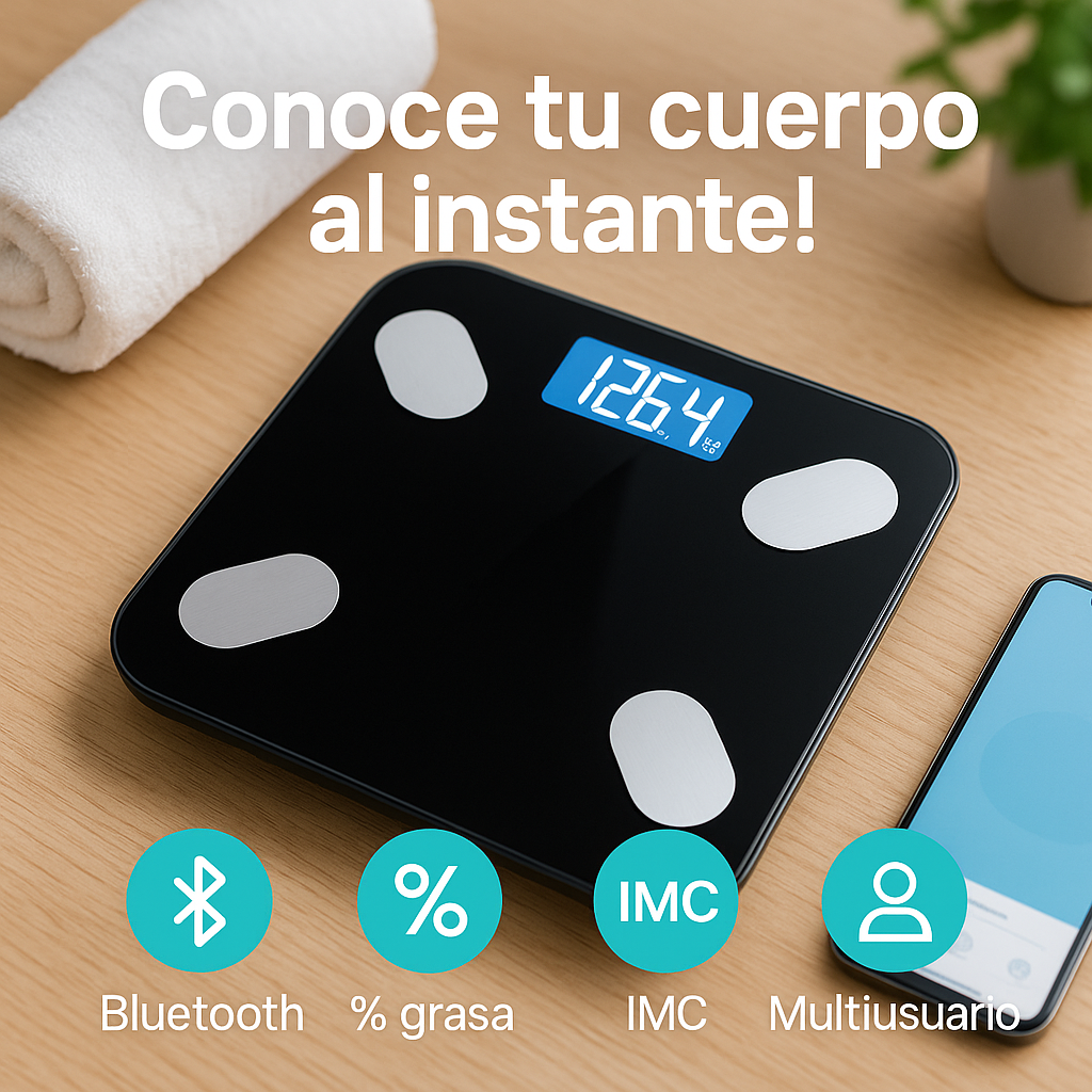 Báscula digital inteligente Bluetooth ⭐⭐⭐⭐⭐