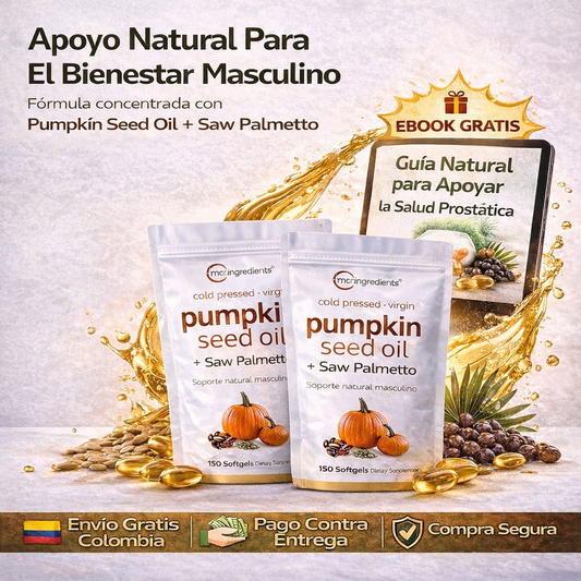 Aceite de Semilla de Calabaza + Saw Palmetto | Apoyo natural para tu bienestar prostatico y hormonal