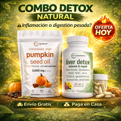 COMBO DETOX NATURAL 2 EN 1  - Apoyo digestivo y bienestar interno con ingredientes naturales.