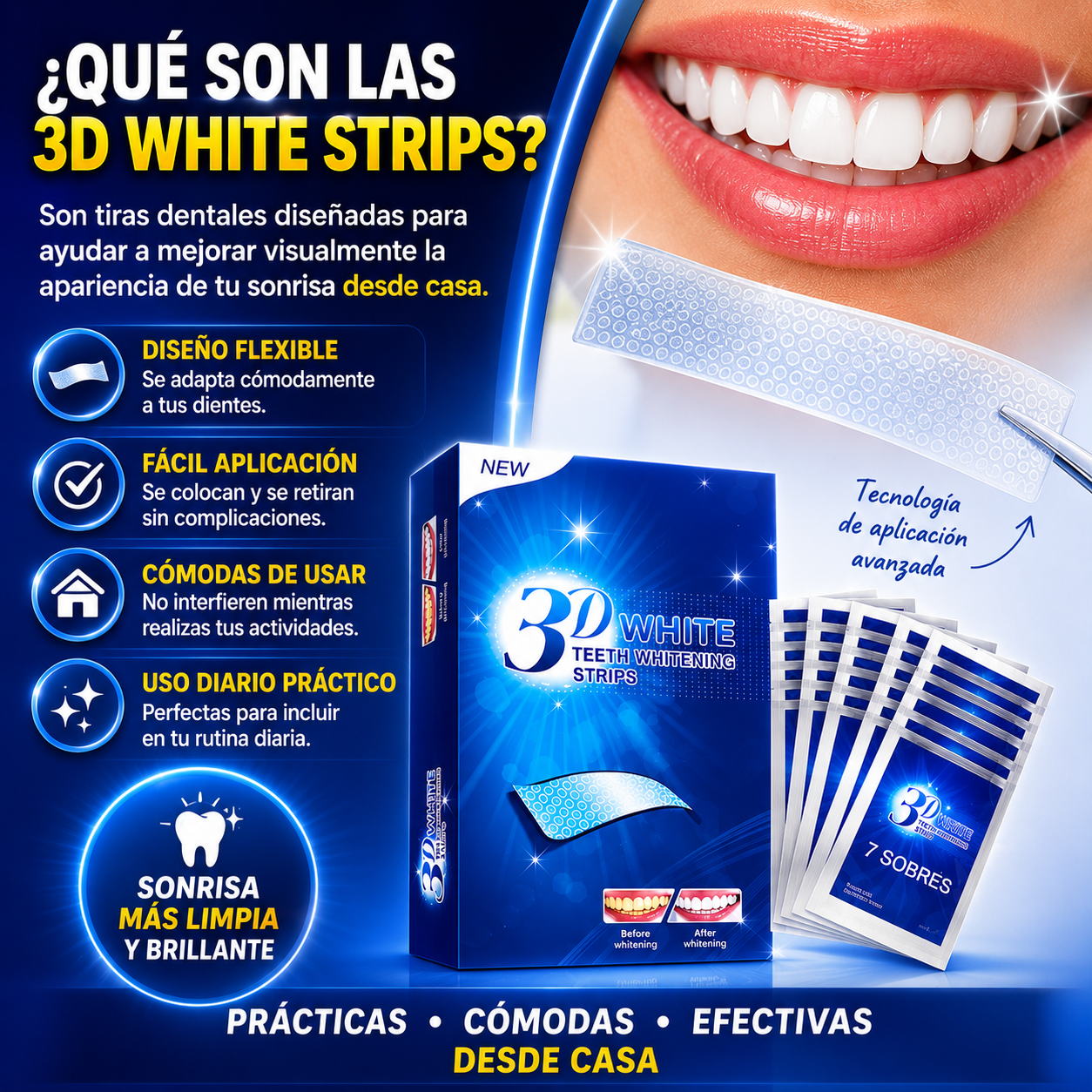 Tiras Blanqueadoras – Sonrisa Más Brillante en Minutos
