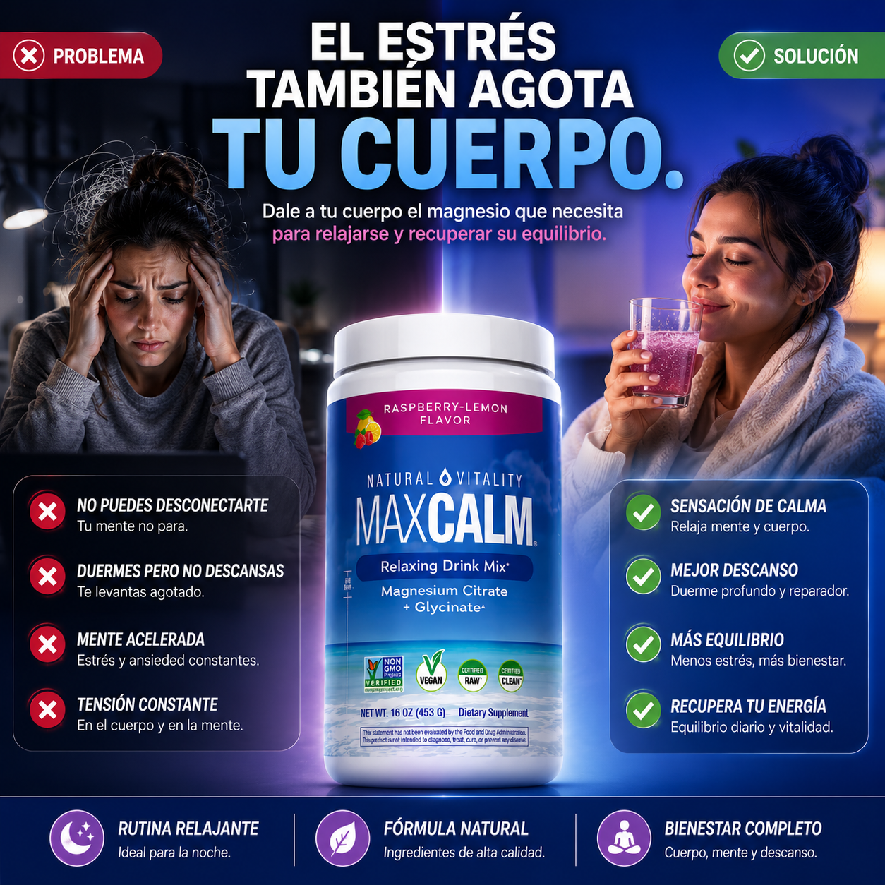 MaxCalm™ Calma mente y cuerpo naturalmente