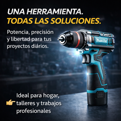 MakitaPro ® TALADRO Inalambrico MAKITA con PERCUTOR + 24 ACCESORIOS + 2 BATERIAS