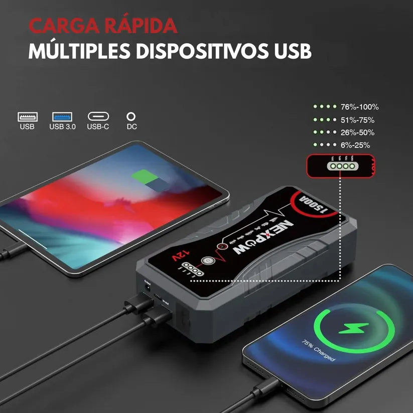 ChargerPro™ - Iniciador de Batería Con 12.000 mAh