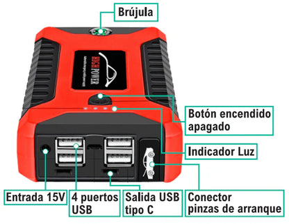 ChargerPro™ - Iniciador de Batería Con 12.000 mAh